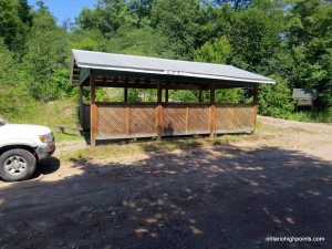 Parking at the picnic shelter