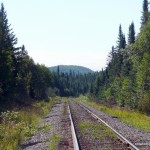 Looking down the tracks at Achigan