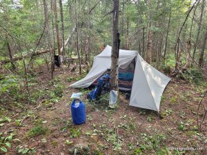 Our improvised campsite