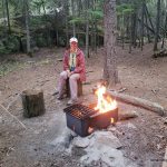 Enjoying a fire on our last night on the Pukaskwa Coastal Trail